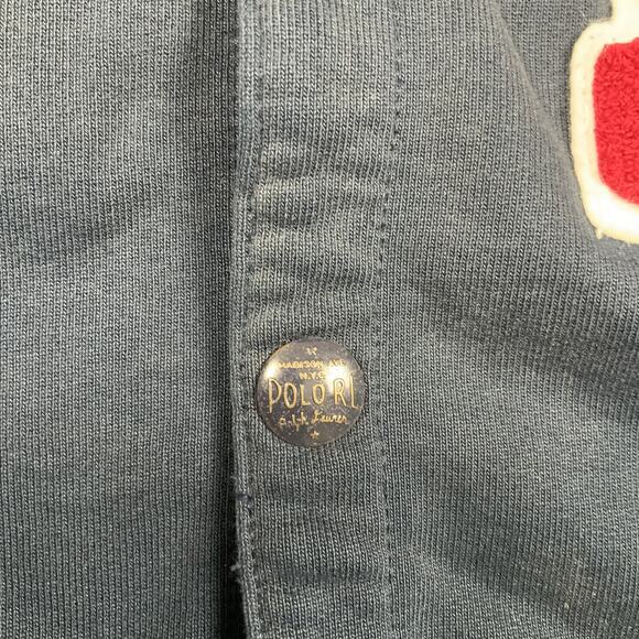 Polo Ralph Lauren Jacket Mens Medium Blue Letterman Varsity Hooded 1967 Casual - Picture 3 of 12